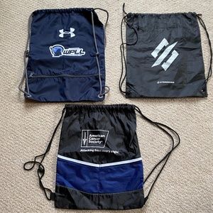 drawstring backpack sports gym bag bundle